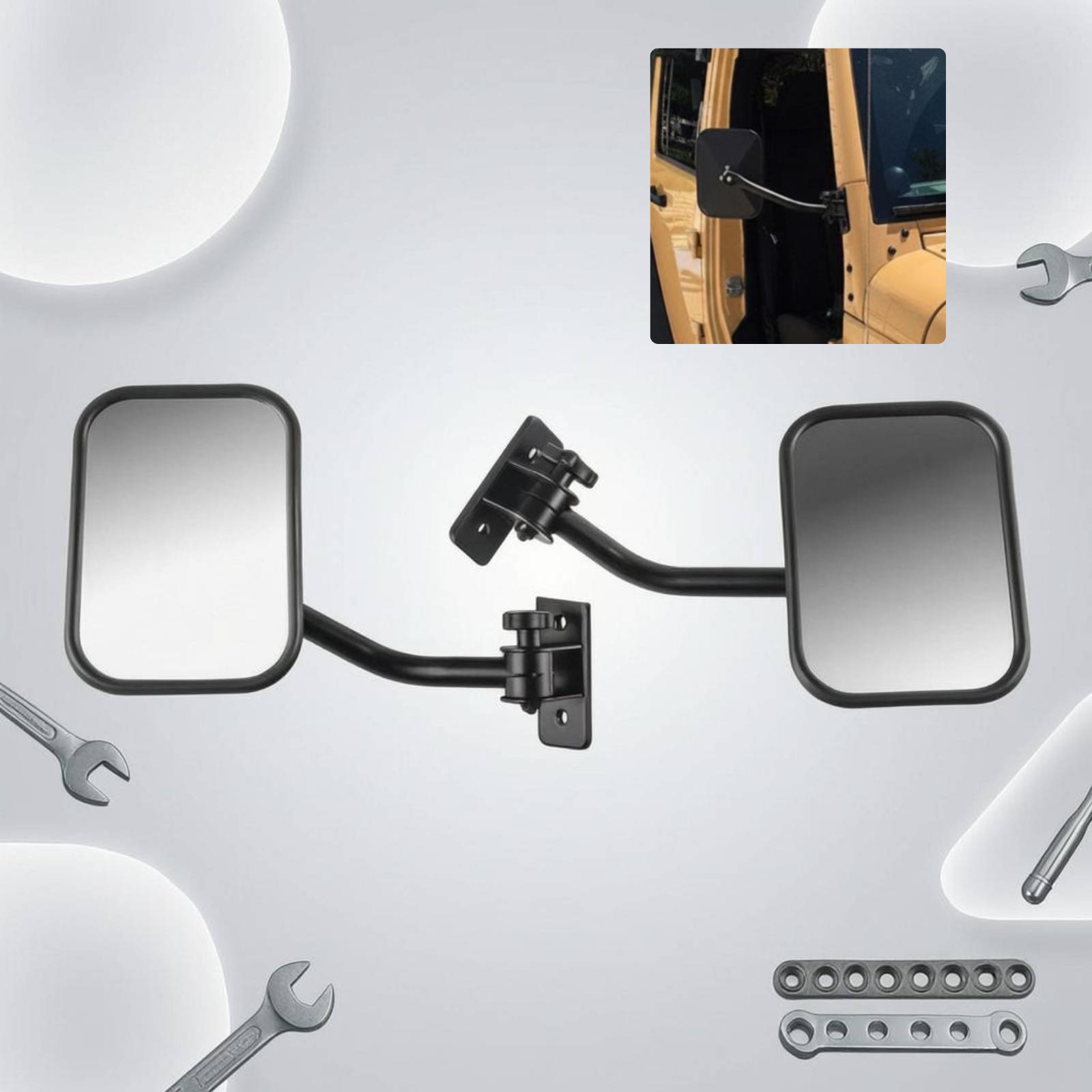 Glass Door Hinge - Specchietto Off Road Kapı Menteşeli Ayna