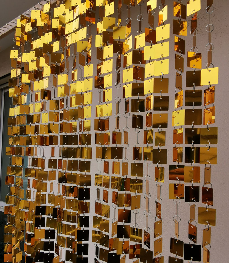 Pvc Panel Background - 3 cm Altın Gümüş Kare Payetler