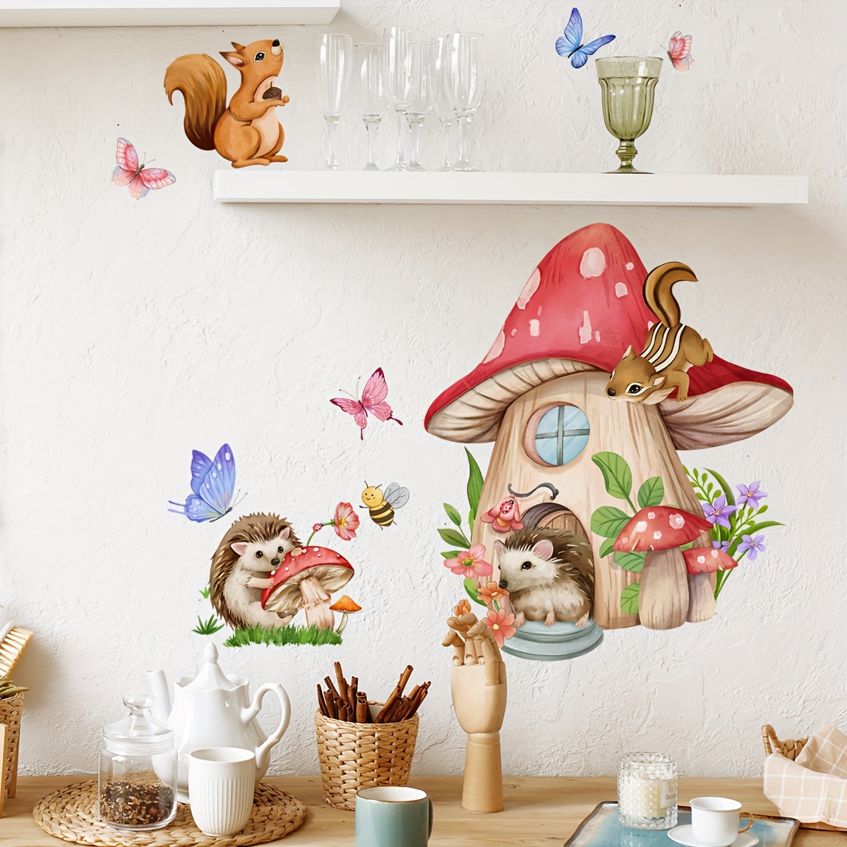 Pvc Panel Background - 1 adet evrensel hayvan mantar kelebek