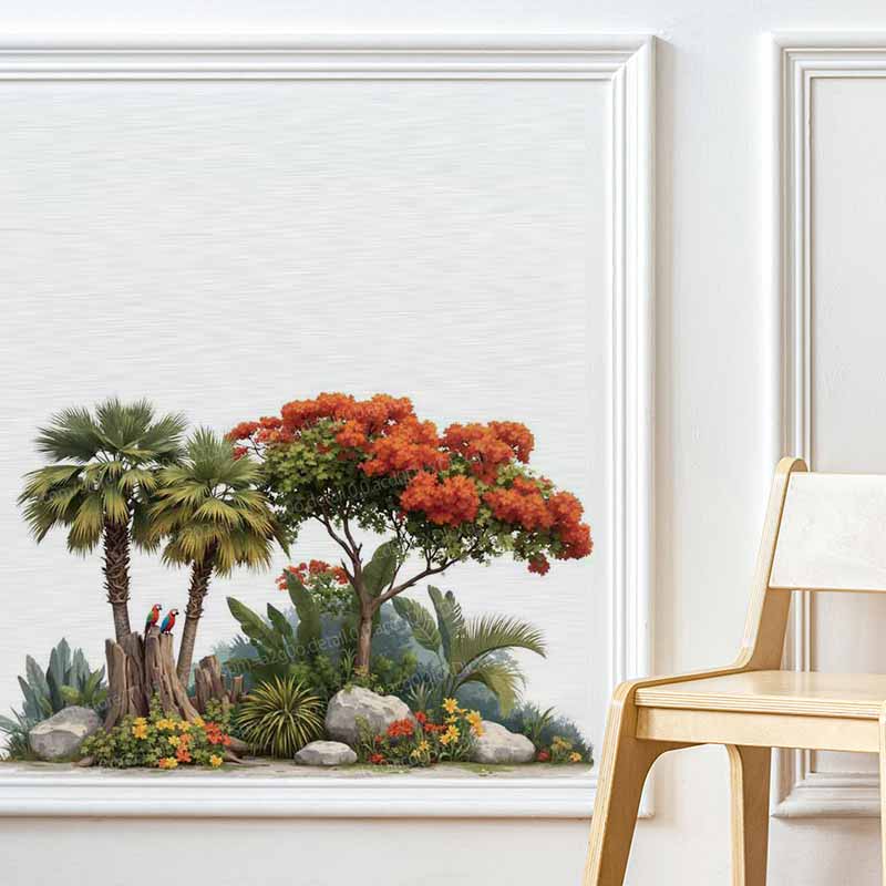 Tropikal Bitki Çiçek Ağacı Duv - Pvc Panel Background incelemesi ve fiyatı